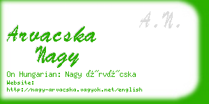 arvacska nagy business card